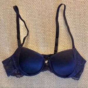 ThirdLove Lace T-shirt Bra 32B 1/2 Evening Blue